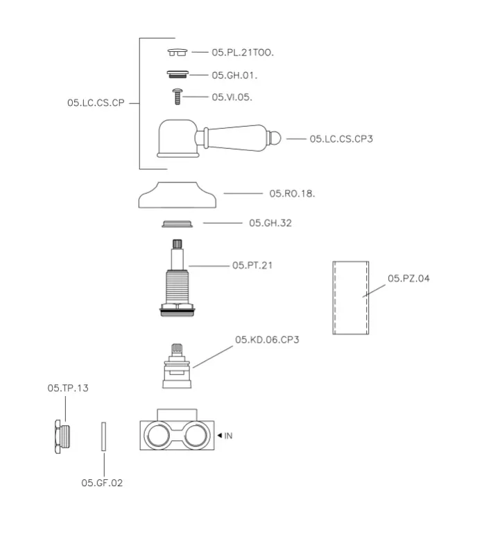 Huber Croisette Kääntökytkin Kromi 1/2 CS00027021