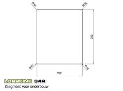 Lorreine 34R Luxe ruostumaton teräs pesuallas 34x40cm taso asennus, alta kiinnitettävä ja päältä asennettava 1150178226