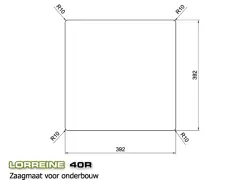 Lorreine 40R Luxe ruostumattomasta teräksestä valmistettu pesuallas 40x40 cm tasoasennus, alta-asennus ja päällasasennus 1150178227