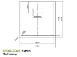 Lorreine 40VK Exclusive ruostumaton teräs pesuallas 40x40 cm tasoal las, alta-asennus ja päälliasennus 1150178273