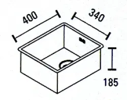 ABK Bingara ruostumattomasta teräksestä valmistettu pesuallas 34x40cm taso-, alta- ja päällirakenteisiin 34FVI