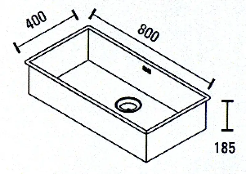 ABK Bingara erittäin suuri ruostumattomasta teräksestä valmistettu pesuallas 80x40cm taso-, alta- ja päälliasennus BIN80FVI