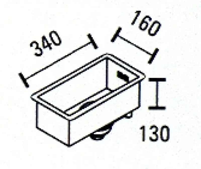 ABK Baronga pieni ruostumattomasta teräksestä valmistettu pesuallas 16x34 cm taso-, ala- ja päälleasennus BAR16FVI