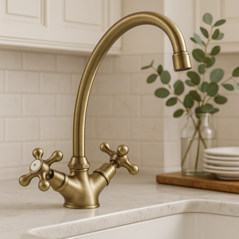 Nostalginen keittiöhana V1900 Pronssi