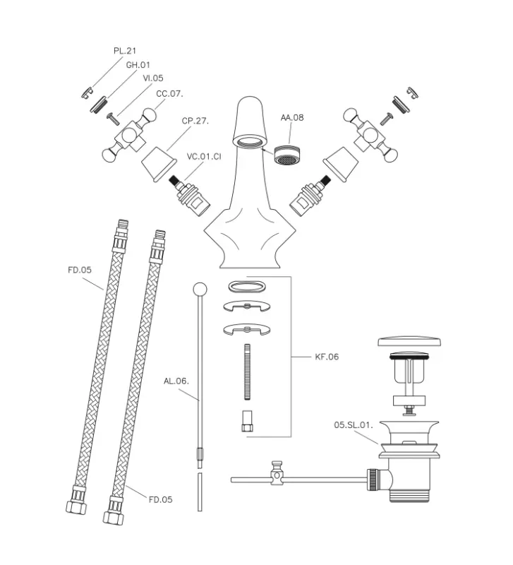 Huber Victorian Pesuallashana Pronssi VT00051027