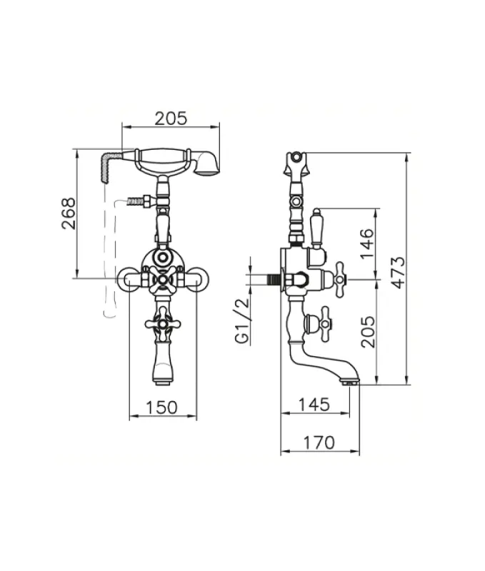 Huber Croisette Kylpyhana termostaatilla Pronssi 198.CS01H.BA