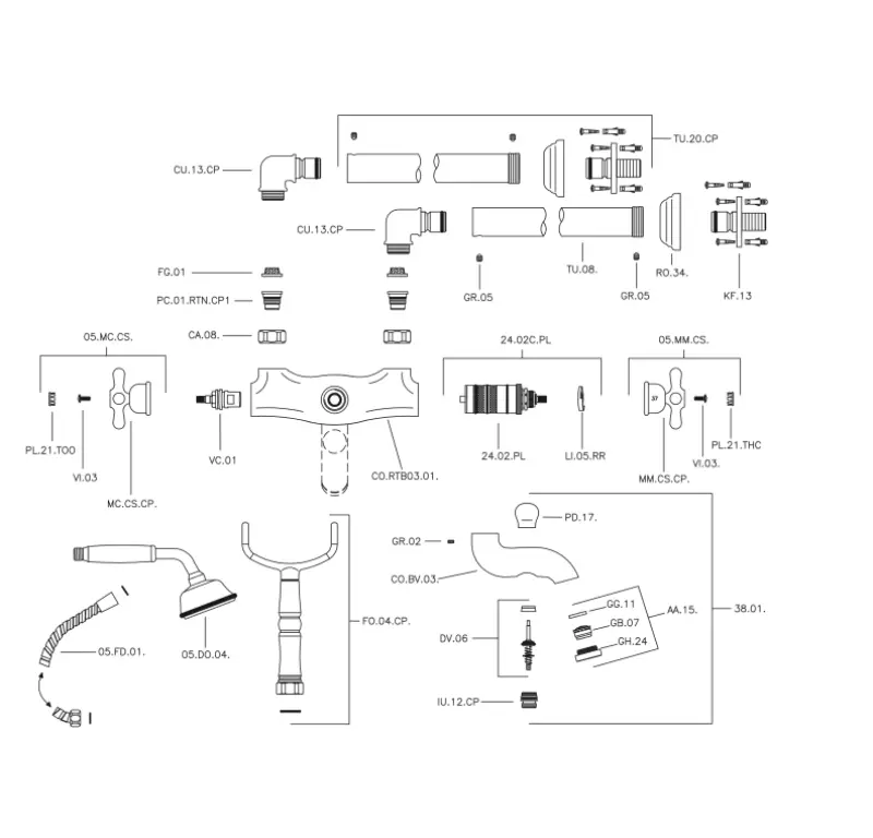Huber Croisette Kylpyammehana Pilarilla Pronssi CST3901027