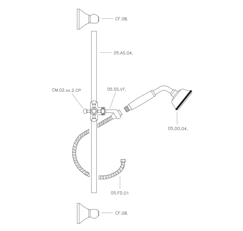 Huber Victorian Suihkutangon setti Pronssi 62.03H.BA
