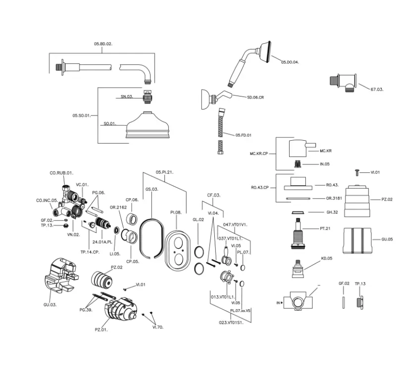 Huber Victorian Termostaattinen Sisäänrakennettu Suihkusetti Pronssi 913.VT01H.BA