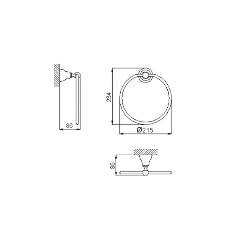 Huber Croisette Klassinen Pyyherengas Kromi 4018.01H.CR
