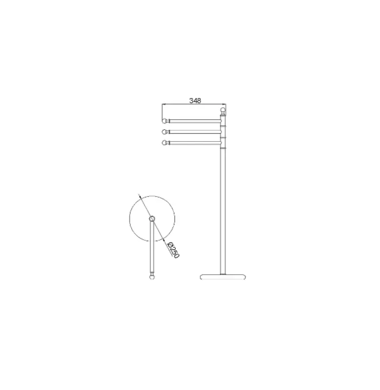 Huber Croisette Klassinen vapaasti seisova pyyheteline, kromi 4042.01H.CR