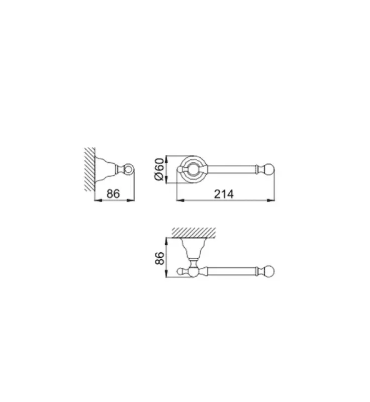 Huber Croisette Klassinen WC-paperiteline Kromi 4034.01H.CR