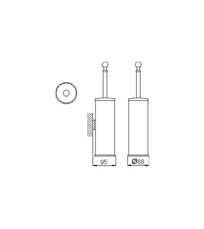 Huber Croisette Klassinen WC-harjateline Kromi 4038.01H.CR