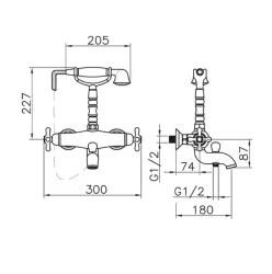Huber Croisette Kylpyammehana termostaatilla Kulta CST330102G