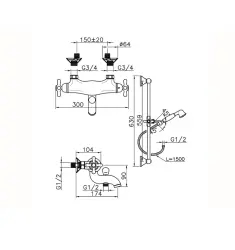 Huber Croisette kylpyammehana termostaatilla Pronssi CSS2701027