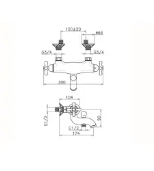 Huber Croisette Kylpytermostaattihana Kulta CST270102G
