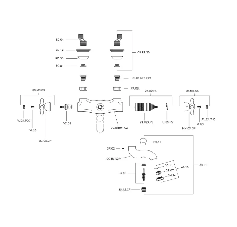 Huber Croisette Kylpytermostaattihana Kulta CST270102G