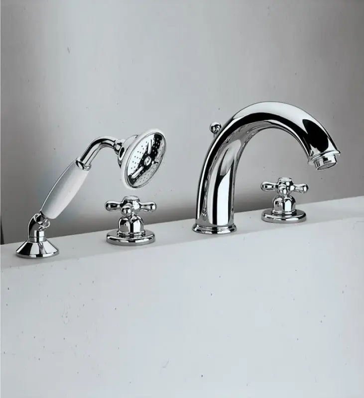 Huber Croisette 4-reikäinen ammeen reunahana Termostaattinen Kulta CST760102G