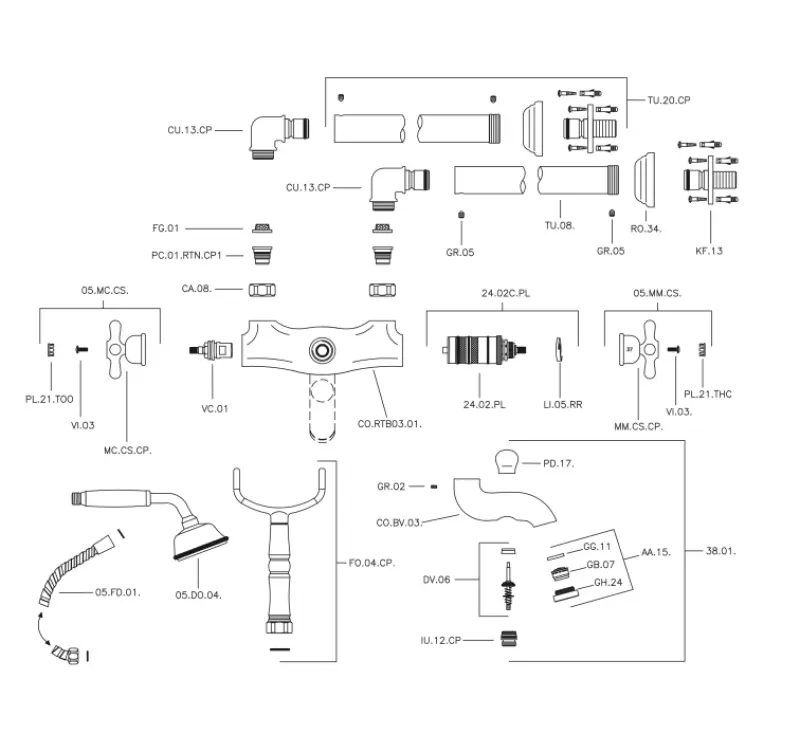 Huber Croisette Kylpyammehana Pilarilla Kulta CST390102G