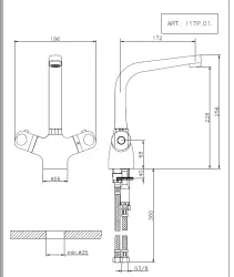 Huber Prima termostaattinen keittiöhana kromi 117P01HCR