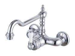 Nostalginen keittiöhana Hermitage R seinäsekoitin Kromi 10.9021