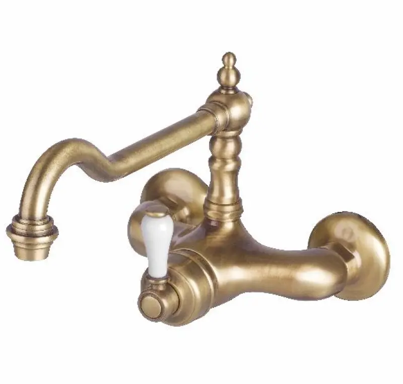 Nostalginen keittiöhana Hermitage R seinäsekoitin Kromi 10.9021