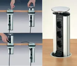EVOline Port 3 Inschuifbaar stopcontact met randaarde, witte afdekking