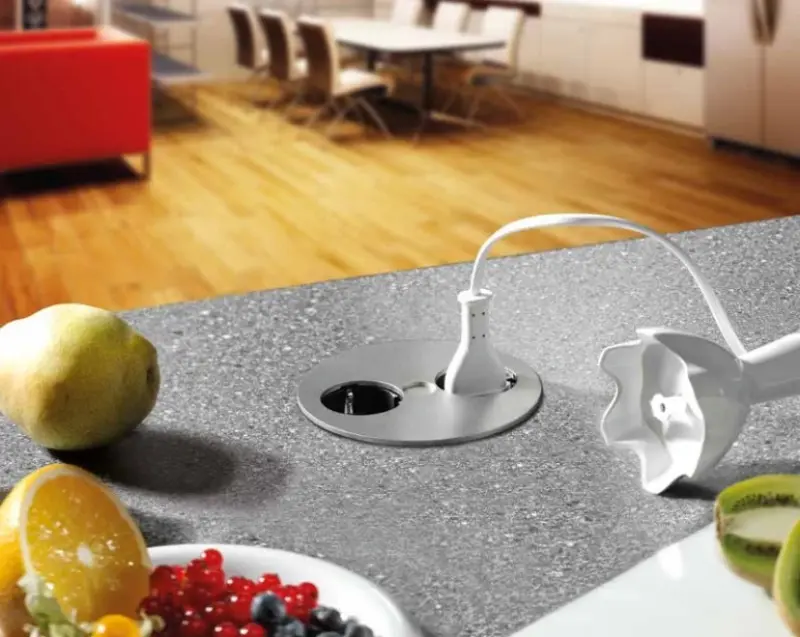 Bachmann Twist kitchen socket for worktop stainless steel 2-fold