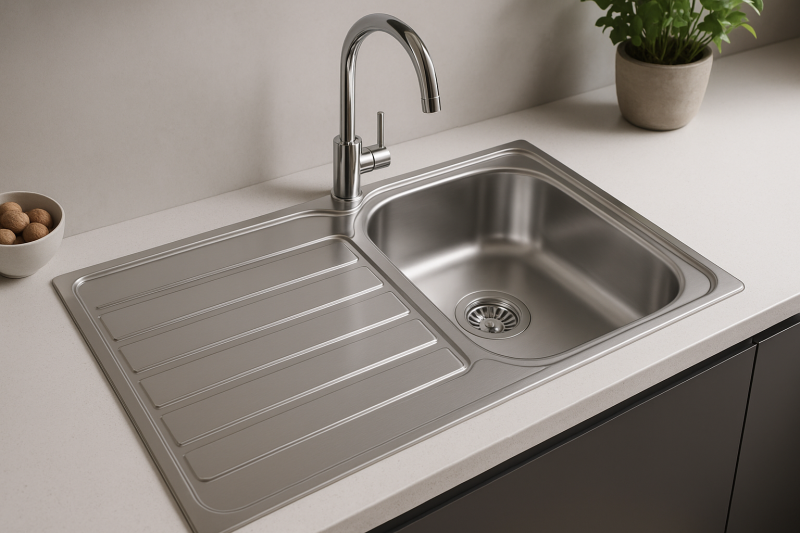 Franke Spark SKX 611 stainless steel Inset kitchen sink with drainer 86x50cm 101.0315.545