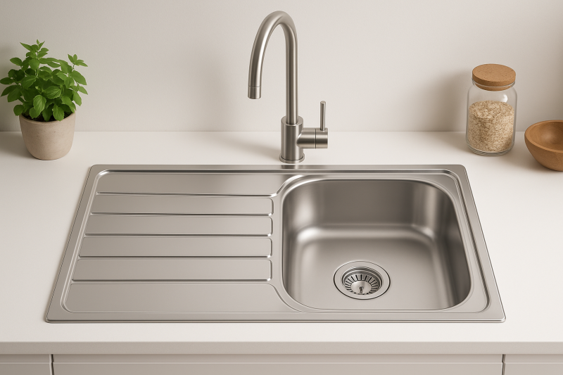 Franke Spark SKX 611 stainless steel Inset kitchen sink with drainer 86x50cm 101.0315.545