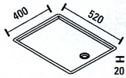 ABK Baronga tiskauskuivaustaso ruostumatonta terästä 52x40cm tasoasuinen BAR52FVI