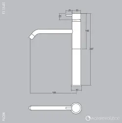 Waterevolution Flow wasbak kraan voor wastafels mat wit T115BR
