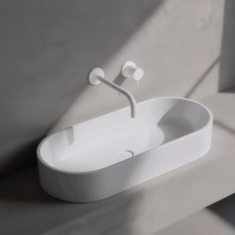 Waterevolution Flow upotettava pesuallashana, mattavalkoinen, ulostulo 25 cm T116BBR-25