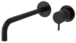 Waterevolution Flow inbouw wastafelkraan mat zwart met uitloop 25 cm T116BPR-25