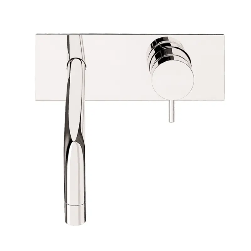 Waterevolution Flow consealed washmasin monobloc mixer with 25 cm spout, easy box and automatic stop & go valve. Bult-in + external parts black T1161BPR-25 