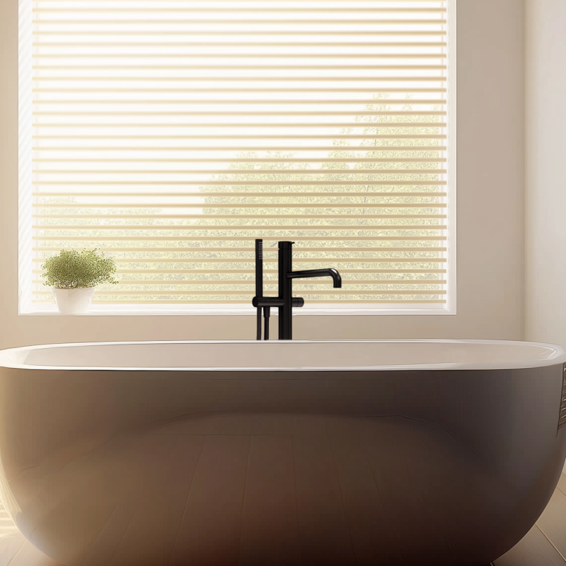 Waterevolution Flow vapaasti seisova kylpyammehana käsisuihkulla, mattamusta T133PR