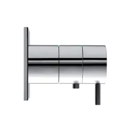 Waterevolution Flow inbouwdouchethermostaat vierkante rozet mat zwart T142TBPR
