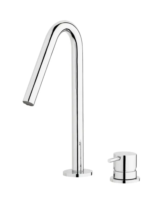 Waterevolution Flow Washbasin mixer with 2 holes and automatic stop & go valve V Black T112VPR