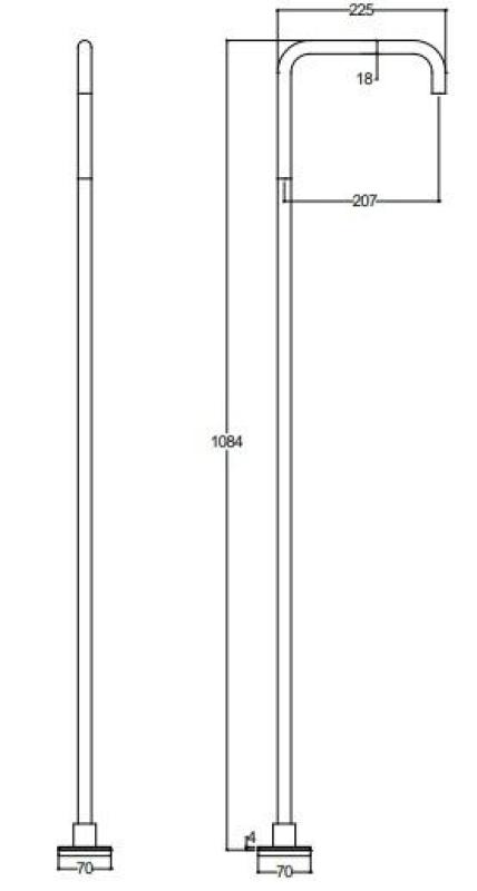 Waterevolution Flow Vapaasti seisova pesuallashana, kromi T1.676.01