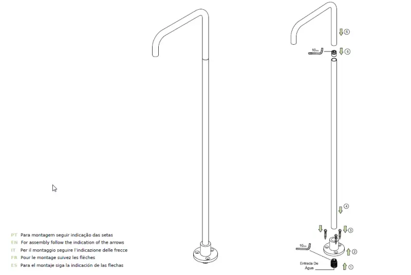 Waterevolution Flow Freestanding Washbasin Faucet Spout Matte Black T1.676.PR