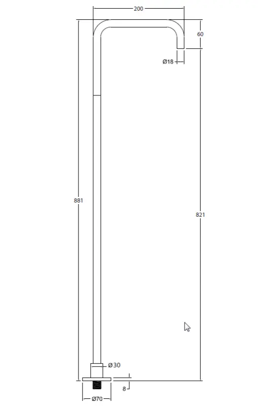 Waterevolution Flow Freestanding Washbasin Faucet Spout Matte Black T1.676.PR