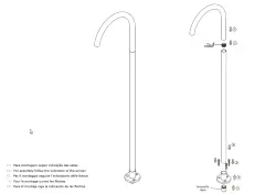 Waterevolution Flow vapaasti seisova pesuallashana matta valkoinen T1677BR