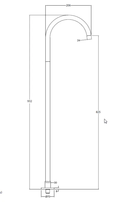 Waterevolution Flow Floor standing washbasin spout U T1677BR