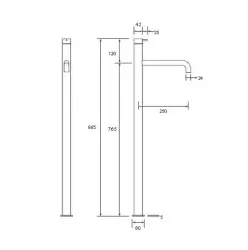 Waterevolution Flow vapaasti seisova kylpyammehana mattamusta T134PR