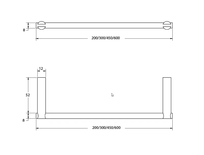 Waterevolution S22 pyyheteline 60 cm ruostumaton teräs A413IE