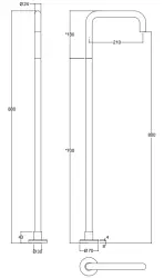 Waterevolution Flow vapaasti seisova kylpyammehana, seisova, kromi T1672H2401
