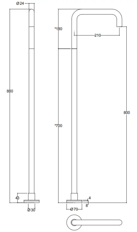 Waterrevoluutio Flow vapaasti seisova kylpyammehana matta musta T1672H24PR