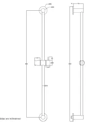 Waterevolution Flow liukukisko 800 mm kromi T166001