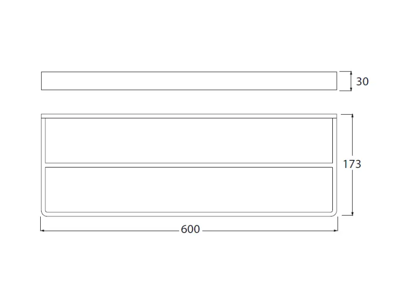 Waterevolution Deep dubbele handdoekhouder 60 cm mat zwart A212DPR
