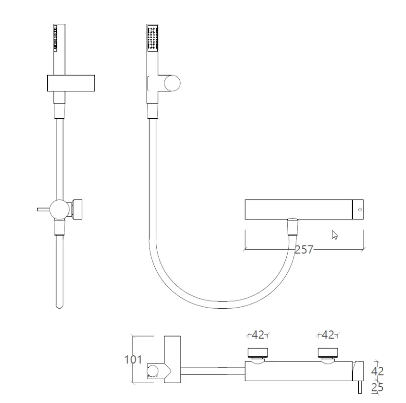 Waterevolution Flow shower mixer with shower set chrome T14001
